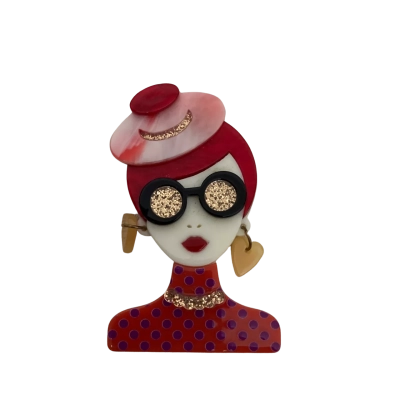  Womens Brooch Red 