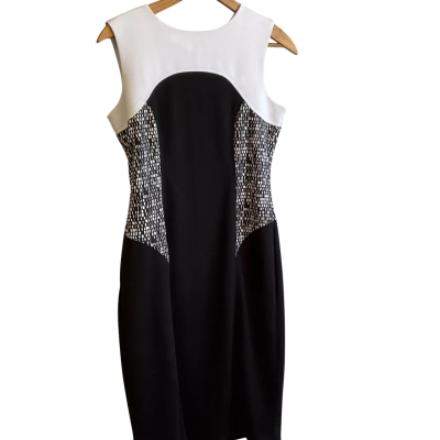 Liz Jordan Womens  Dress - Size 10 -Black  / White 
