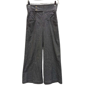 Scanlan Theodore Womens Size 8 Pinstriped Wide Leg Pants Black/White