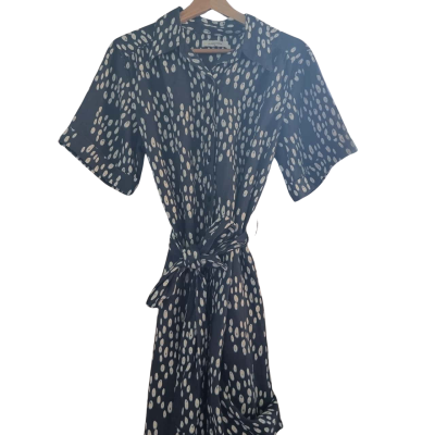 Alessandra Womens  Size 10 / 12 / M Casual Dress / Midi Dress / Shirt Dress / Short Sleeve Dress  / Work Dress Blue / Multicoloured 