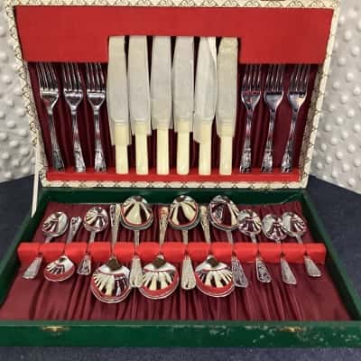 Vintage J Billam Sheffield Chromium Plated Cutlery Set