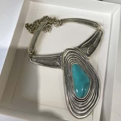 Custom necklace for women with turquoise feature