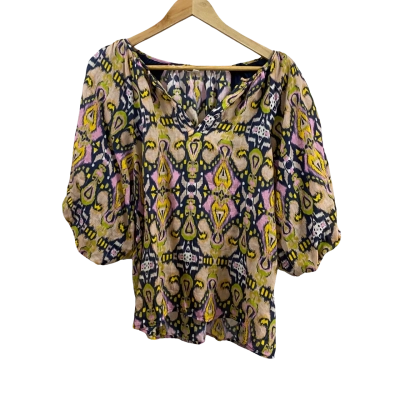 Loobies Story Womens  Size 14 Short Sleeve Blouse Multicoloured