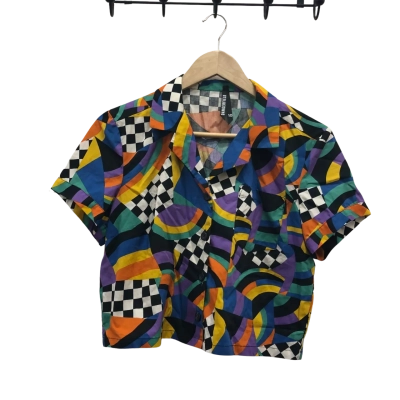 Dangerfield Womens  Size 10 Short Sleeve Shirt Multicoloured 