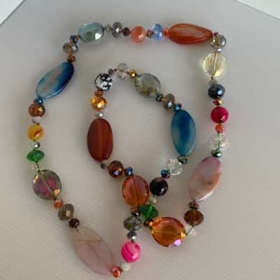 Chunky Multi-Stone Statement Necklace 