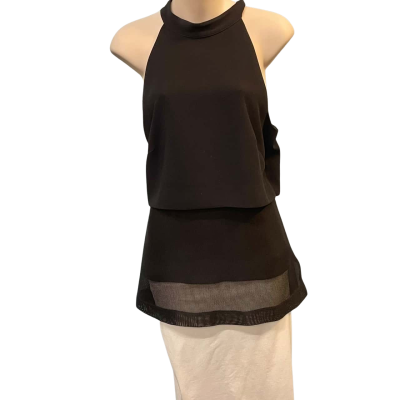 Veronika Maine Womens  Size 14 Halter Neck Top / Sleeveless Top Navy Blue 