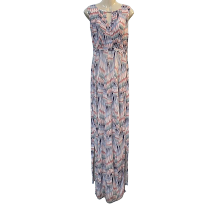 Metalicus Womens Size M/S Maxi/Sleeveless Dress Blue/Multicoloured/Pattern/Pink