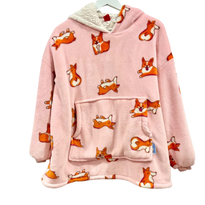 Oodie Hoodie Pink Fox Design 