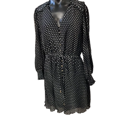 Forever New Womens  Size 12 Casual Dress Black  / Pattern / White 