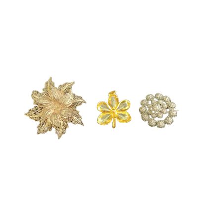  Womens Vintage Brooch bundle (3) Gold-tone/ Silver tone