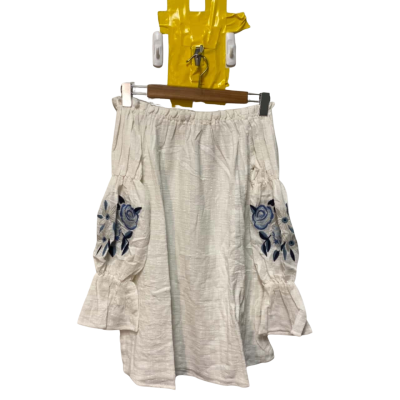 Girl & The Sun Womens  Size XS Off-the-shoulder Top Floral / White 