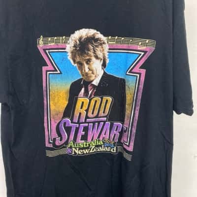 Rod Stewart 2023 Australian tour Mens  Size XL Short Sleeve T-shirt Black  
