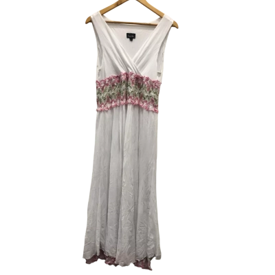 Vicky Vale Womens  Size 16 Maxi Dress Pink  / White Aus Made