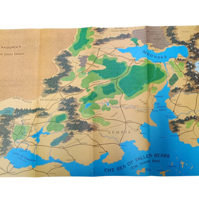  Dungeons and Dragons  TSR Map of the Forgotten Realms  1987