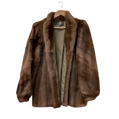 Bernhard Hammerman Womens Size M Fur Coat Brown 