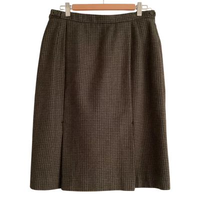 Vintage*Fletcher Jones   Houndstooths Pure Wool Midi Skirt.   Size S / M?
