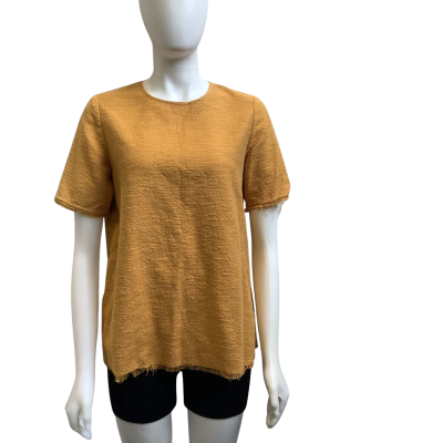 Camilla & Marc Womens Size 10  Short Sleeve Top Mustard