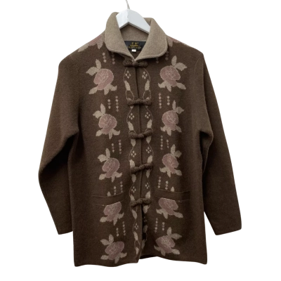 Xue Zhou - Size L Cardigan Brown -100% Yak wool - Vintage