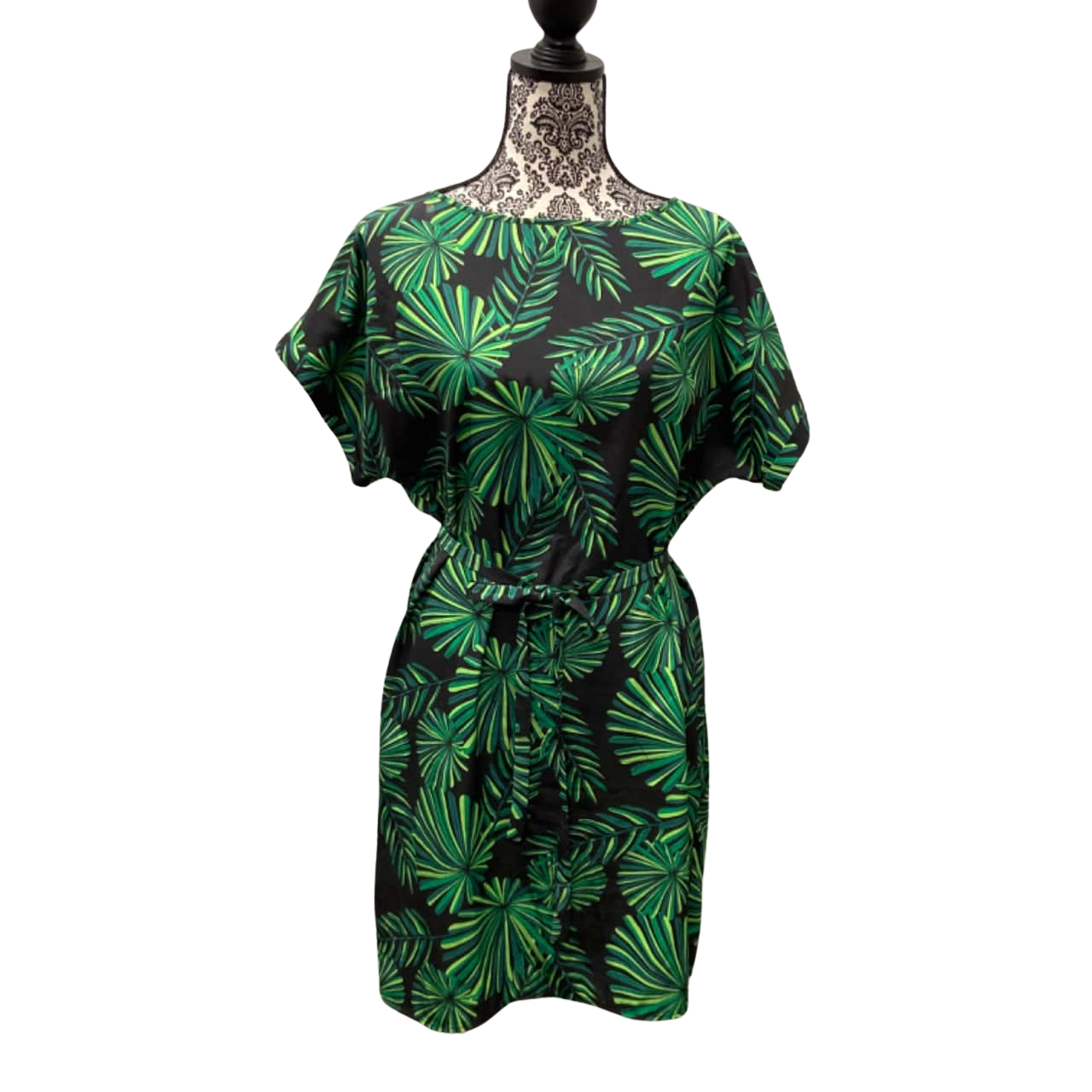 french connection green floral dress Abstract Green Printed Midi Dress main image 1