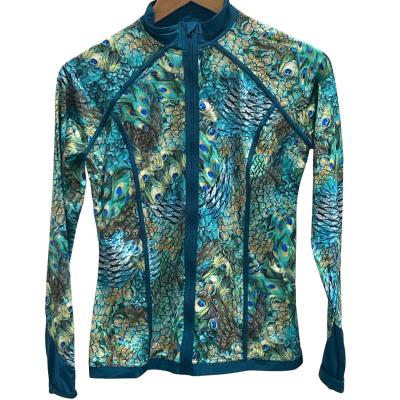Aqua Blue Australia Peacock Rash Guard Size 12