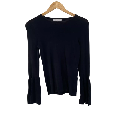 Veronika Maine Womens  Size M Long Sleeve Top Black  