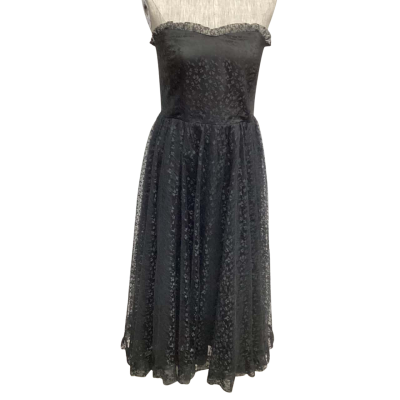 Dangerfield Size 12 Cocktail Dress Black with Mesh Petticoat 