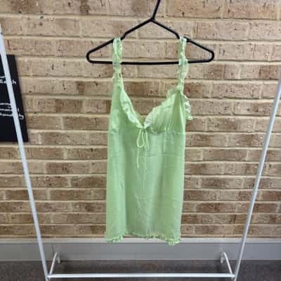 Cotton On Womens 90 S Ruffle Dress Colour: Iced Matcha Size 12 
