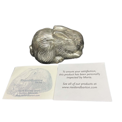 New Without Tags - Reed and Barton Silver Musical Figurine Bunny Rabbit