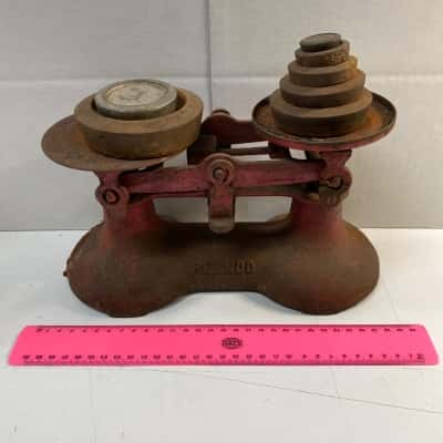 Vintage scale with weights