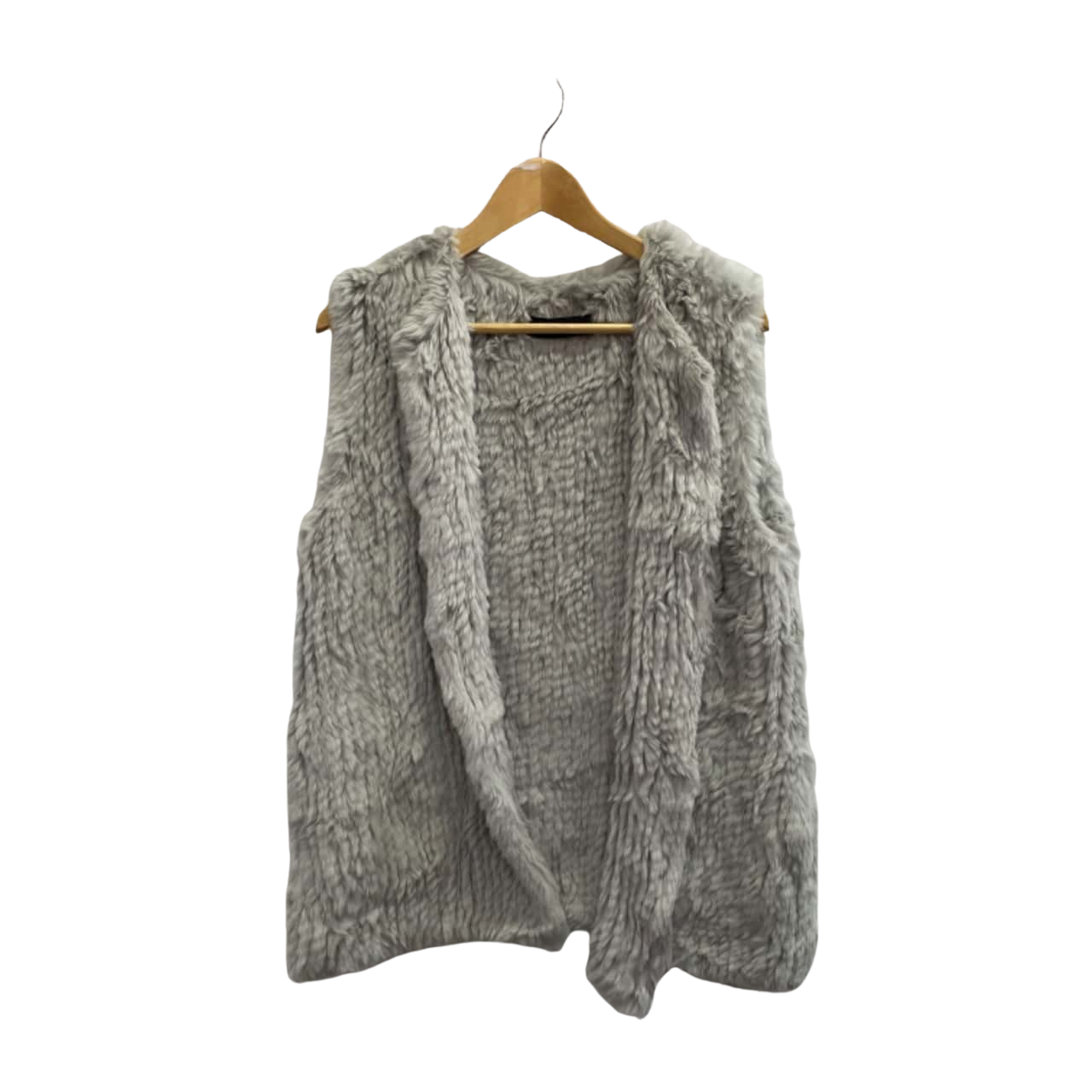 Vest Womens Size M / S Grey Rabbit Fur