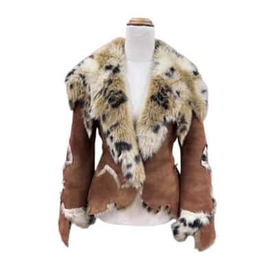  AvantgarDe Womens Haux Fur Jacket Size 6 Animal print  