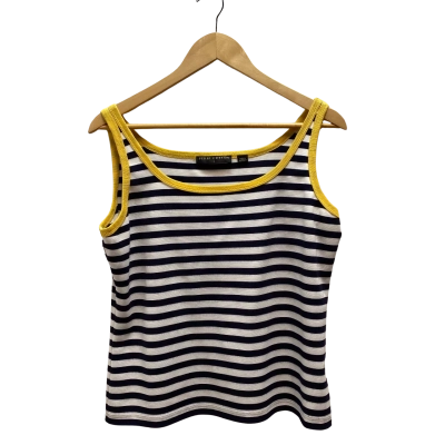 Perri Cutten Womens  Size L Navy Striped Top
