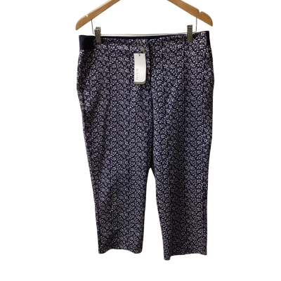 W.Lane Womens  Size 12 Ankle Length Pants Blue / Floral / (j)White 