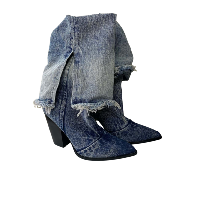 Steve Madden Livvy denim fabric boots Women's size 9/ Medium  