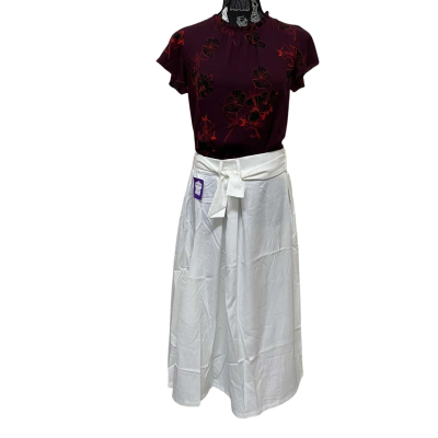  Re:edit Womens  Size L Midi Skirt White BNWT