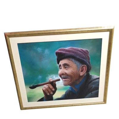 Portrait painting Asian man 