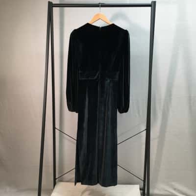 Rebecca Vallance -Monica LS Midi Dress - Black Velvet - NWT - RRP $759