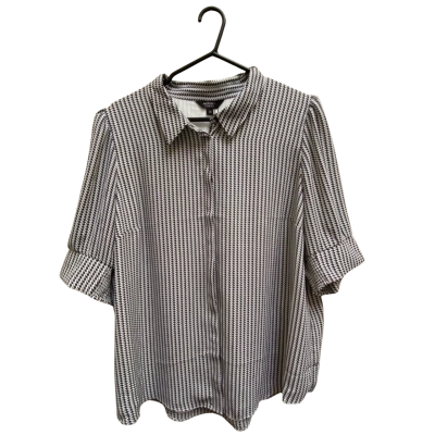 Portmans Womens  Size 20 Button Up Top Black  / White 