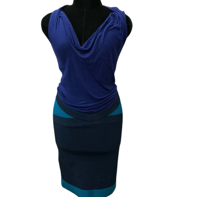 Karen Millen Womens  Size 2 Bodycon Dress Blue 