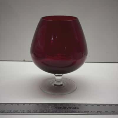 Vintage Large Ruby Red Cranberry Glass Brandy Balloon Cognac Vase