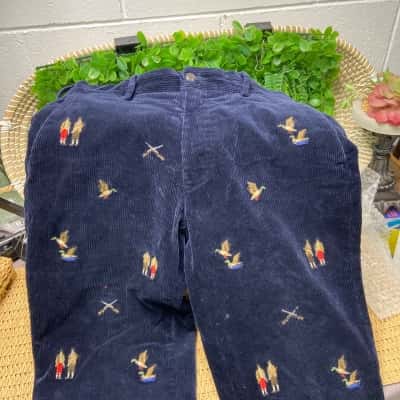 Ralph Lauren Mens  Size 32 Corduroy Pants Navy Blue 