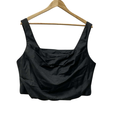 Witchery Ruched Bustier Size 18 Cropped Top  Charcoal 