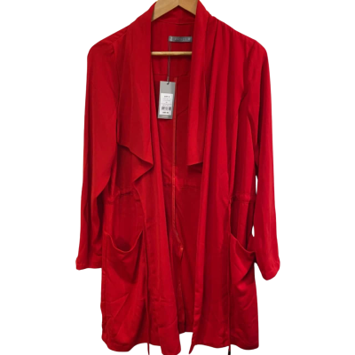 BNWT Katies Womens Size 12 Red Soft Trench Coat