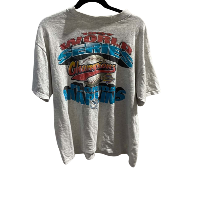  1997 World Series Florida Marlins Baseball Mens  Size L Short Sleeve T-shirt Grey 