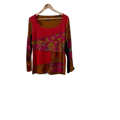 Megan Salmon Womens  Size 14 Long Sleeve Shirt Multicoloured 