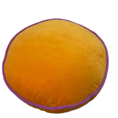Kip & Co Mustard/Lilac Round Cushion