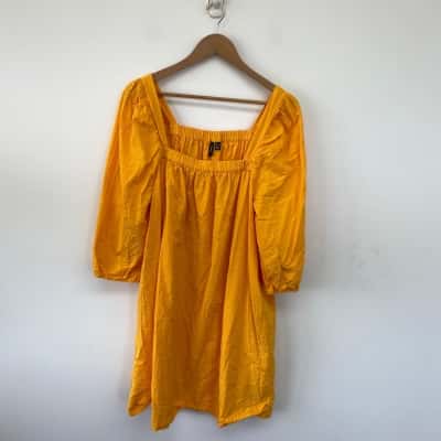 Vero Moda Dark Yellow Short Sleeve MIni Dress  Size XL