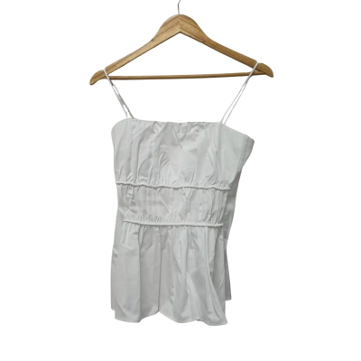COS Womens  Size 10 Shoestring Strap Top White 