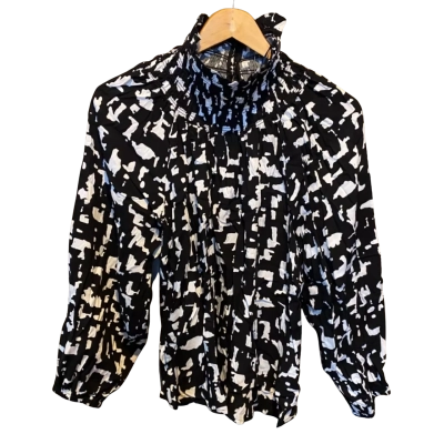 Katies Womens Black & White Patterned Top Size 14