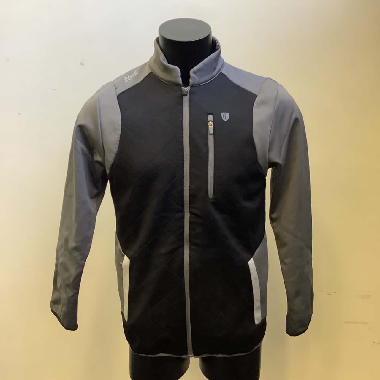 green and grey jacket